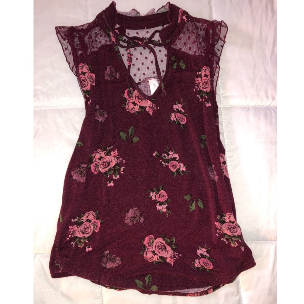 Floral Maroon Blouse